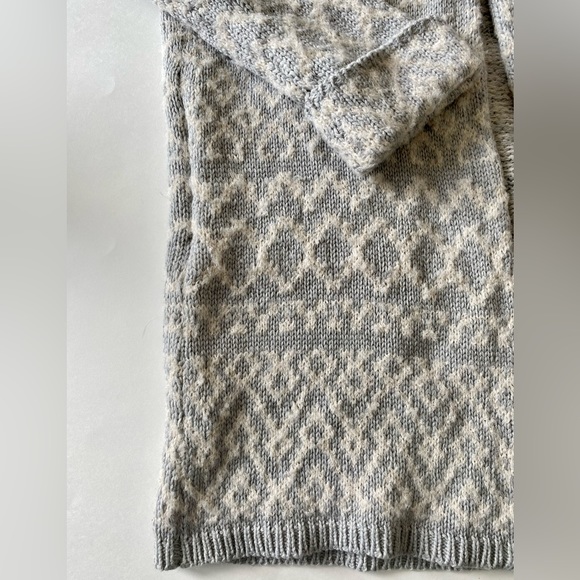 Open front sweater/coat grey + off white Medium - Picture 4 of 5